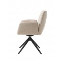 Modern&aacute; jed&aacute;lensk&aacute; stolička Jens s otočnou čiernou podstavou a čal&uacute;nen&yacute;m sedadlom v pieskovej b&eacute;žovej farbe 88 cm