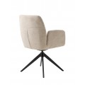 Modern&aacute; jed&aacute;lensk&aacute; stolička Jens s otočnou čiernou podstavou a čal&uacute;nen&yacute;m sedadlom v pieskovej b&eacute;žovej farbe 88 cm