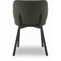 Modern&aacute; bukl&eacute; jed&aacute;lensk&aacute; stolička Foxy s ov&aacute;lnou opierkou s poťahom v &scaron;alviovej zelenej farbe a čiernymi kovov&yacute;mi nohami 82 cm
