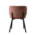 Modern&aacute; čal&uacute;nen&aacute; jed&aacute;lensk&aacute; stolička Foxy so staroružov&yacute;m mel&iacute;rovan&yacute;m poťahom a čiernymi nohami z kovu 82 cm
