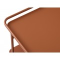 Modern&yacute; kovov&yacute; konferenčn&yacute; stol&iacute;k Koge s obdĺžnikovou doskou a policou v terakotovej hnedej farbe 110 cm