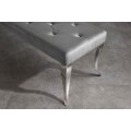 Luxusn&aacute; glamour lavica Modern Barock so siv&yacute;m zamatov&yacute;m poťahom s chesterfield pre&scaron;&iacute;van&iacute;m a strieborn&yacute;mi kovov&yacute;mi nohami 170 cm 