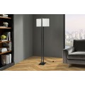 Modern&aacute; stojaca lampa Ambient s ov&aacute;lnym svetl&yacute;m textiln&yacute;m tienidlom a čiernou kovovou kon&scaron;trukciou s podstavou 160 cm  