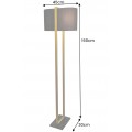 Modern&aacute; glamour stojaca lampa Ambient so zlat&yacute;m kovov&yacute;m r&aacute;mom s tmav&yacute;m textiln&yacute;m tienidlom a obdĺžnikovou podstavou  160 cm 