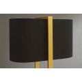 Modern&aacute; glamour stojaca lampa Ambient so zlat&yacute;m kovov&yacute;m r&aacute;mom s tmav&yacute;m textiln&yacute;m tienidlom a obdĺžnikovou podstavou  160 cm 