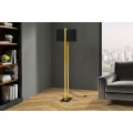 Modern&aacute; glamour stojaca lampa Ambient so zlat&yacute;m kovov&yacute;m r&aacute;mom s tmav&yacute;m textiln&yacute;m tienidlom a obdĺžnikovou podstavou  160 cm 