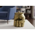 &Scaron;t&yacute;lov&yacute; glamour okr&uacute;hly pr&iacute;ručn&yacute; stol&iacute;k Pop Atelier v tvare zlatej zovretej dlane 45 cm