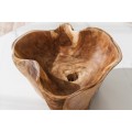 Dizajnov&aacute; mas&iacute;vna asymetrick&aacute; misa Palau z teakov&eacute;ho dreva v natur&aacute;lnej hnedej farbe s priznanou &scaron;trukt&uacute;rou letokruhov 25 cm