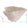 Dizajnov&aacute; mas&iacute;vna asymetrick&aacute; misa Palau z teakov&eacute;ho dreva v natur&aacute;lnej hnedej farbe s priznanou &scaron;trukt&uacute;rou letokruhov 25 cm