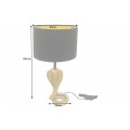 Dizajnov&aacute; glamour stoln&aacute; lampa Tierra Glam so zlatou kovovou podstavou v tvare kobry s čiernym tienidlom 65 cm
