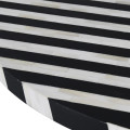 Luxusn&yacute; art deco okr&uacute;hly jed&aacute;lensk&yacute; st&ocirc;l Siciliano s pruhovan&yacute;m dizajnom v čiernej a bielej farbe s intarziou 101 cm