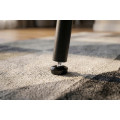 Industri&aacute;lny čierny obdĺžnikov&yacute; jed&aacute;lensk&yacute; st&ocirc;l Ceramia Gris s keramickou doskou so siv&yacute;m mramorovan&iacute;m a kovov&yacute;mi nohami 140 cm