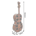 Dizajnov&aacute; mas&iacute;vna vinot&eacute;ka Barley v tvare violončela v hnedej farbe s čiernymi detailmi s patinovan&yacute;m efektom 135 cm