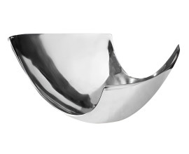 Modern&aacute; dizajnov&aacute; strieborn&aacute; misa Abstract s asymetrickou siluetou z kovu 25 cm