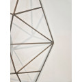 Dizajnov&eacute; art deco mosadzn&eacute; patinovan&eacute; okr&uacute;hle zrkadlo Xoia s kovov&yacute;m r&aacute;mom so vzdu&scaron;n&yacute;m diamantov&yacute;m dizajnom 90 cm