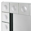 Luxusn&eacute; glamour obdĺžnikov&eacute; n&aacute;stenn&eacute; zrkadlo Esquire s geometrick&yacute;m r&aacute;mom s 3D kruhmi v zrkadlovom preveden&iacute; 110 cm