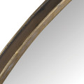 Luxusn&eacute; art deco okr&uacute;hle n&aacute;stenn&eacute; zrkadlo Orra s kovov&yacute;m r&aacute;mom v starožitnej zlatej farbe s patinovan&yacute;m efektom 121 cm