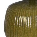 Luxusn&aacute; dizajnov&aacute; nočn&aacute; lampa Luffy s olivovou zelenou keramickou podstavou s rebrovan&iacute;m a bielym ľanov&yacute;m tienidlom 50 cm