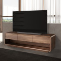Luxusn&yacute; modern&yacute; Tv stol&iacute;k Vita Naturale v orechovej hnedej farbe s tromi z&aacute;suvkami a otvorenou policou 180 cm