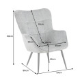 Dizajnov&eacute; retro kreslo Scandinavia so ženilkov&yacute;m poťahom s pre&scaron;&iacute;van&iacute;m s gomb&iacute;kmi v hrdzavej hnedej farbe a čiernymi nohami 73 cm