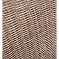 Vintage ratanov&eacute; kreslo New Cobra Rattan s hust&yacute;m v&yacute;pletom v pr&iacute;rodnej svetlej hnedej farbe s tmav&scaron;&iacute;m r&aacute;mom z mahag&oacute;nu 60 cm
