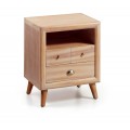Luxusný štýlový nočný stolík s tromi zásuvkami  je vyrobený z exotického dreva Mindi, ktoré je veľmi cenené pre svoje vlastnosti