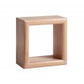 Štýlová štvorcová polička Bromo je vyrobená z exotického dreva Mindi, ktoré je veľmi cenené pre svoje vlastnosti
