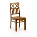 Elegantná drevená stolička Star z masívu mindi v hnedej farbe