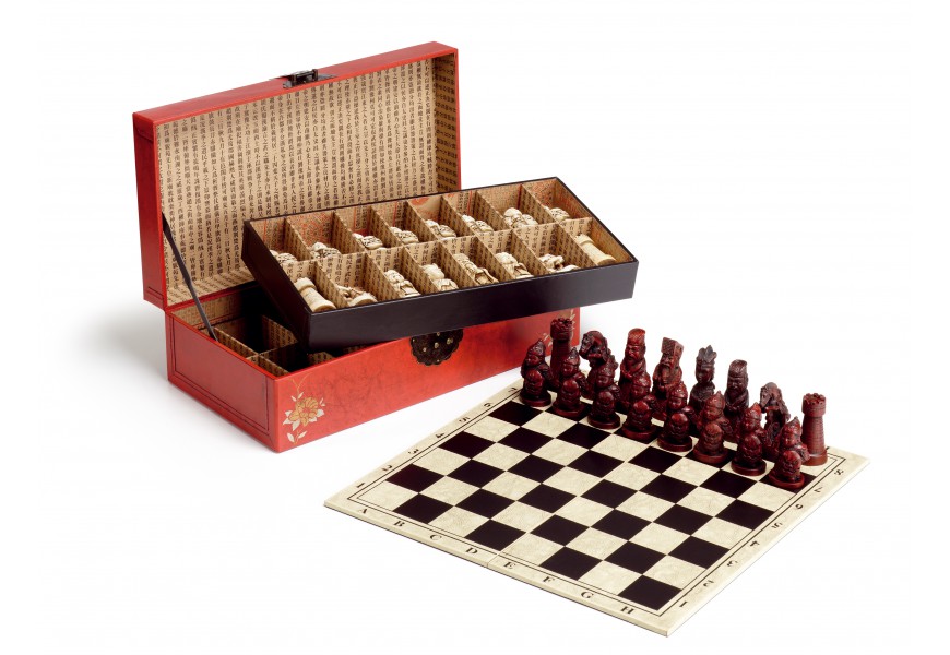 Luxusný šach v koženom púzdre 43cm