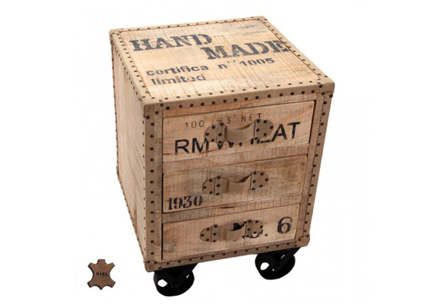 Stolík na kolieskach s tromi zásuvkami