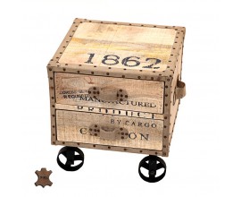 Stolík na kolieskach s dvomi zásuvkami