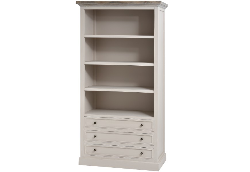 Luxusná knižnica s tromi zásuvkami NORTE