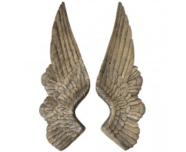 Vintage nástenná dekorácia anjelské krídla (2 ks) v starozlatej farbe