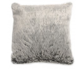 Sivý chlpatý vankúš 40x40