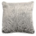 Sivý chlpatý vankúš 40x40
