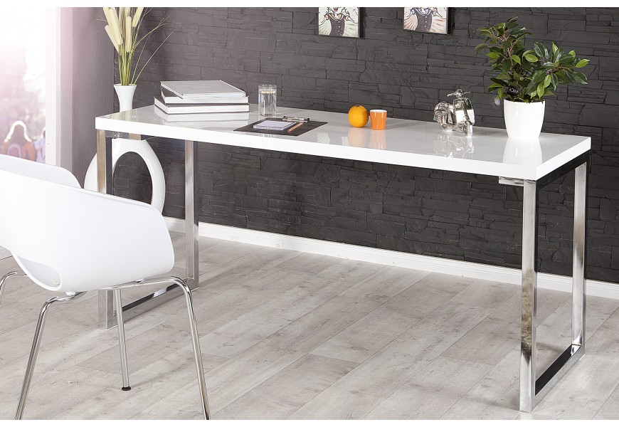 Elegantný moderný pracovný stôl White Desk 140 cm biely