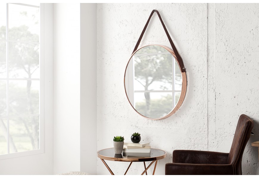 Modern&eacute; elegantn&eacute; n&aacute;stenn&eacute; zrkadlo 45 cm meď
