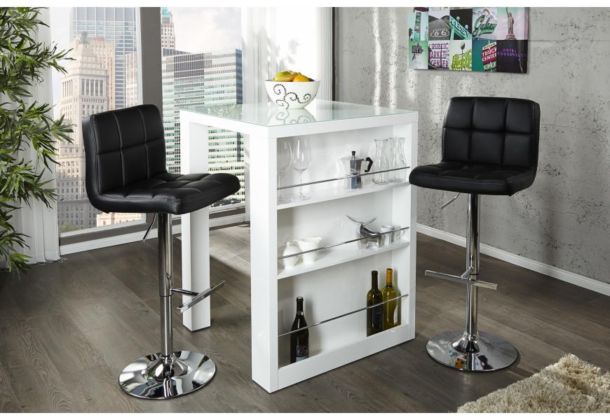 Dizajnový štýlový barový stolík Easy biely