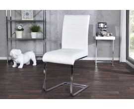 Luxusná moderná jedálenská stolička Stuart biela