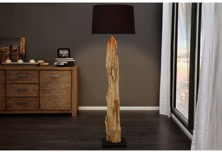 Dizajnová originálna stojaca lampa Rousilique 175 cm z naplaveného dreva