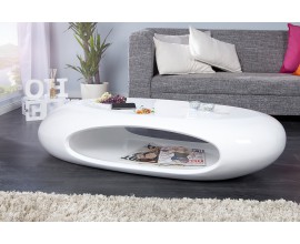 Dizajnový moderný konferenčný stolík Organic II biely