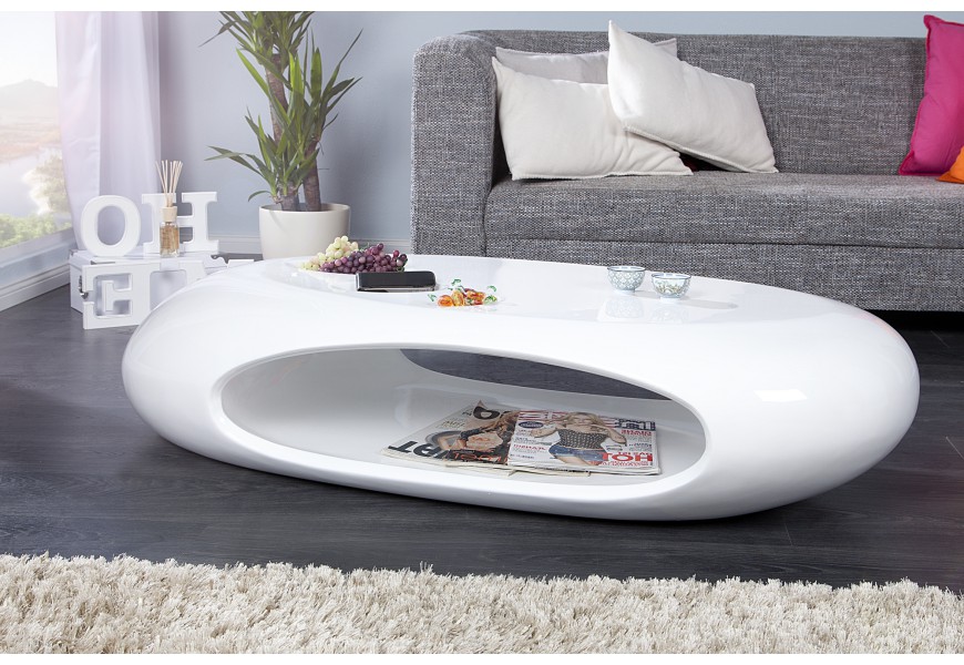 Jedinečný oválny stolík do dizajnových a moderných priestorov