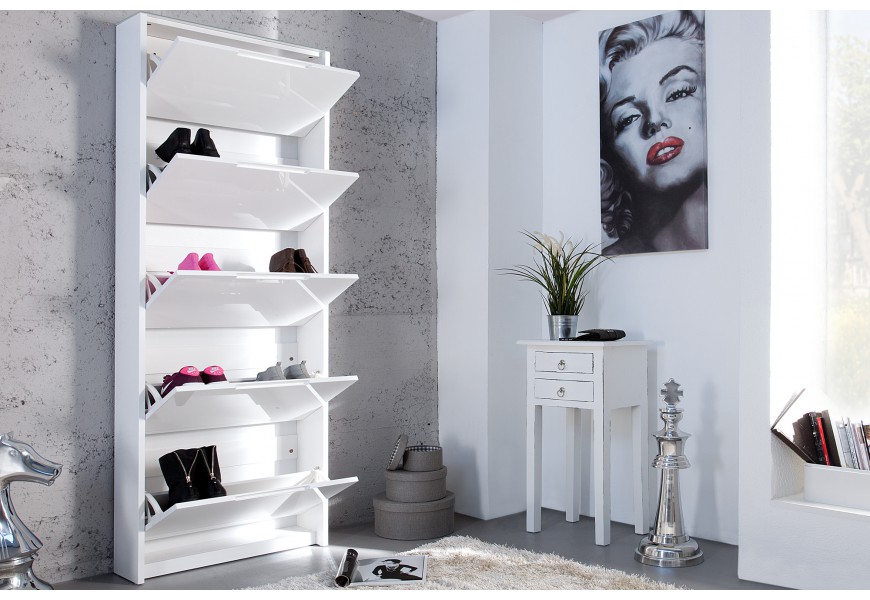 Elegantný moderný botník Supreme biely