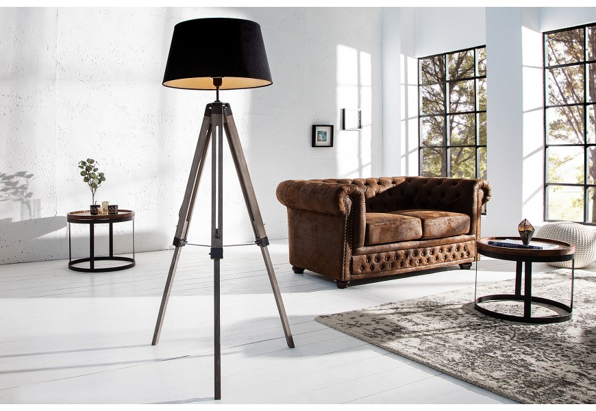 Dizajnová elegantná stojaca lampa Sylt 100- 140 cm čierna