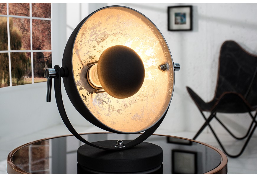 Dizajnová jedinečná stolná lampa Studio 40 cm strieborná