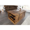 Dizajnový konferenčný stolík z masívu s barom na víno 100cm