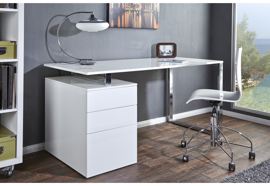 Luxusný elegantný písací stôl Compact biely
