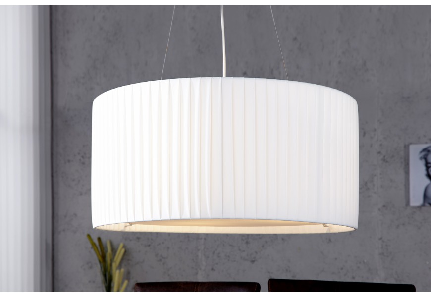 Štýlové jedinečné závesné svietidlo Sobrieta 65cm biela