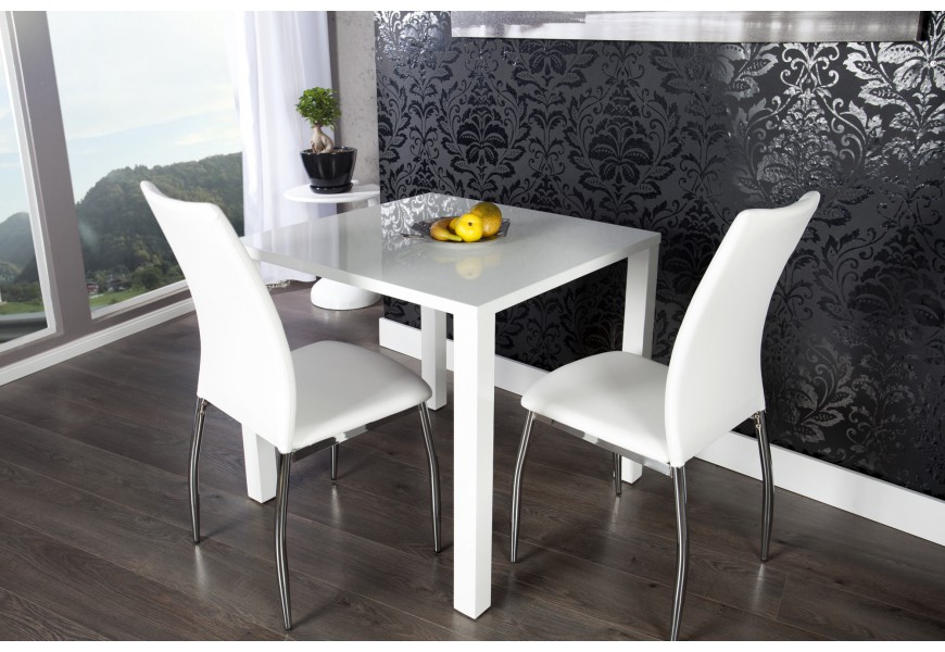 Jedálenský stôl Bianco II 80cm biely lesk