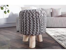Štýlová retro taburetka Leeds 45cm sivá